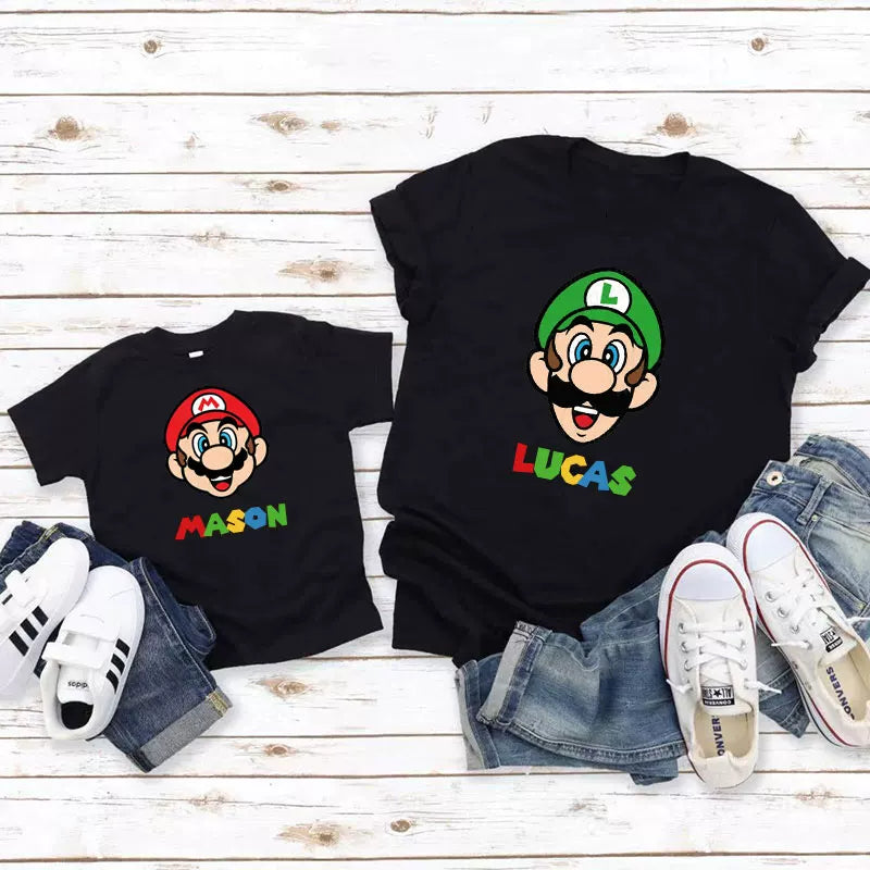 Oğlan və qızlar üçün ailəvi yay geyimləri, qısaqol köynəklər, şık ana-qız və qardaş-bacı geyimləri, təmiz pambıqdan qısaqol köynəklər.