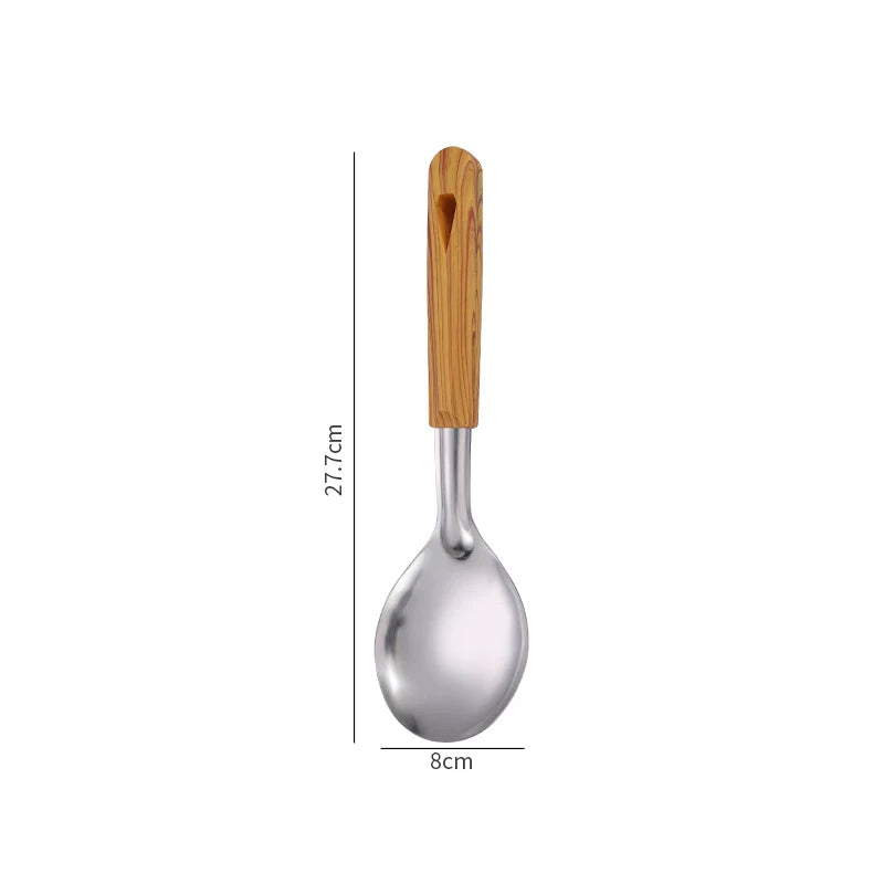 Paslanmayan poladdan yanmağa qarşı sapı spatula şorba qaşığı süzgəc bişirmə spatula düyü qaşığı mətbəx ləvazimat dəsti mətbəx məişət qızartma spatula qalınlaşmış