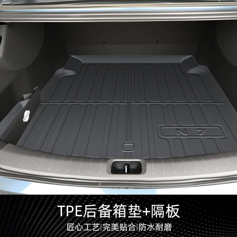 25 Nissan N7 modeli üçün uyğun olan bu TPE baqaj döşəməsi avtomobil aksesuarı və modifikasiya bəzəyidir.