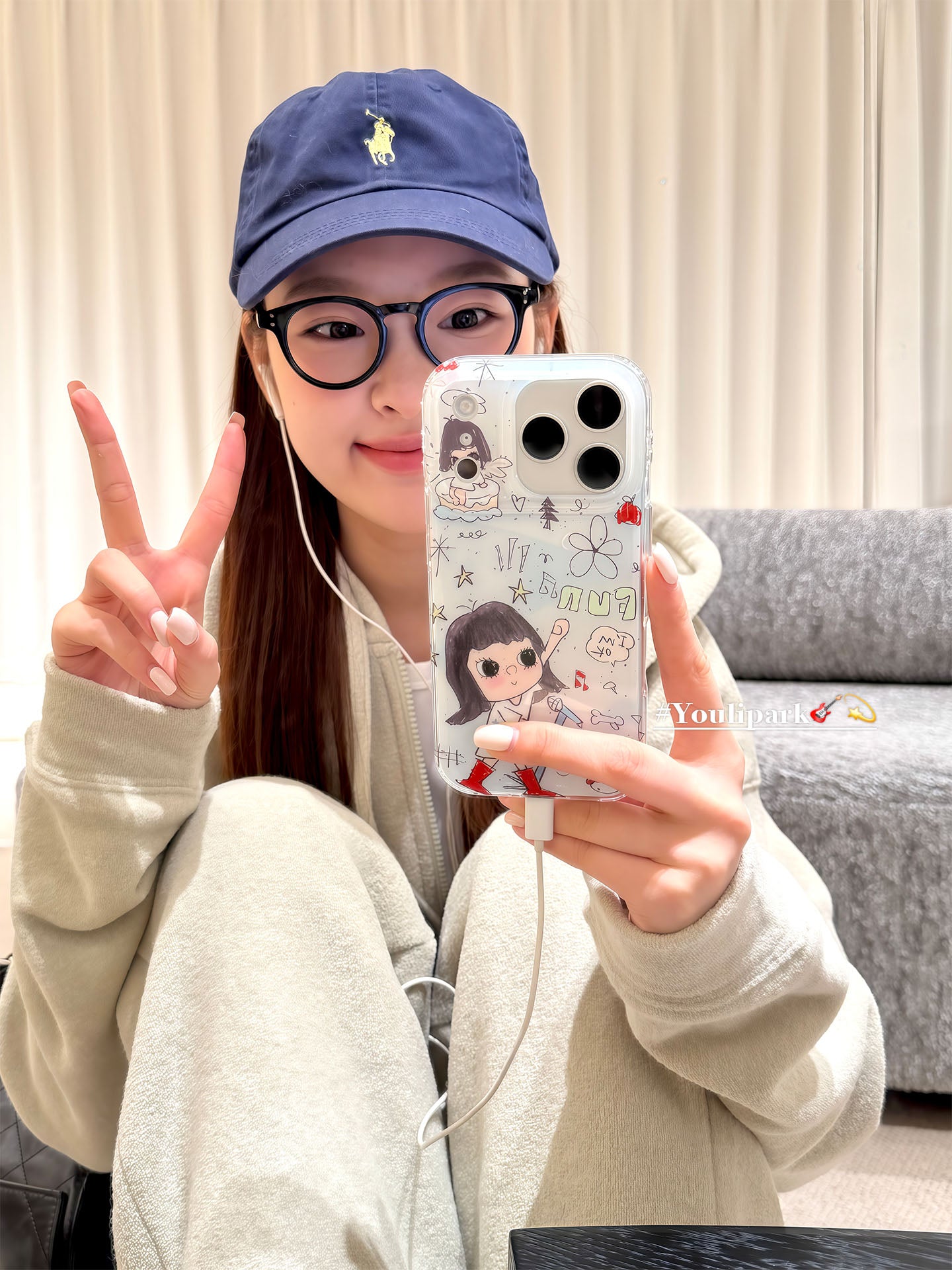 Yuri Park ins sevimli əyləncəli qraffiti ulduzu rok balaca qız 17 17pro Apple 17ProMax mobil telefon qutusu iPhone16 hər şey daxil 14 yeni 16Promax qoruyucu qutu 13