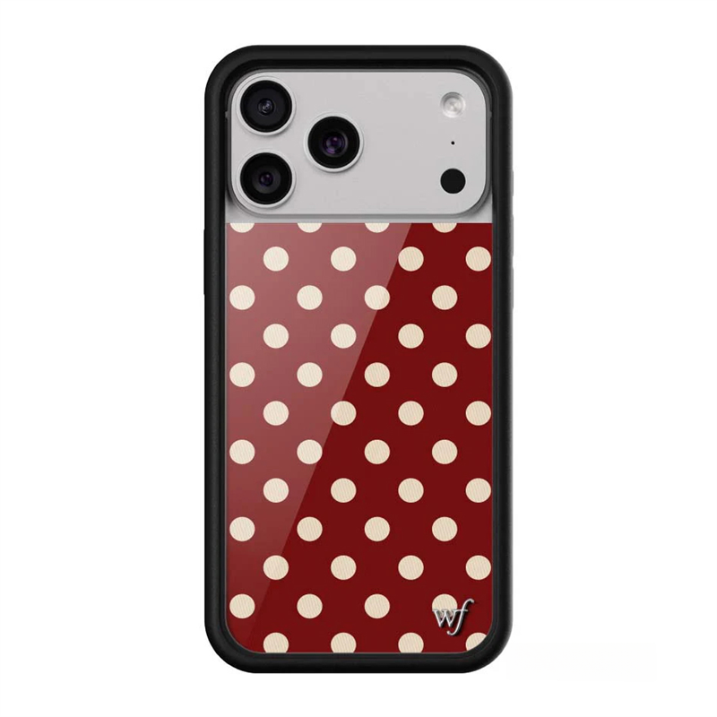 WF birgə qara/ağ/mavi/qırmızı/sarı/çəhrayı/qəhvəyi polka nöqtəli mobil telefon qutusu Apple 17Pro yeni iPhone16/15/14ProMax/Plus Avropa və Amerika 13 anti-düşmə mühafizəsi 12/hava üçün uyğundur