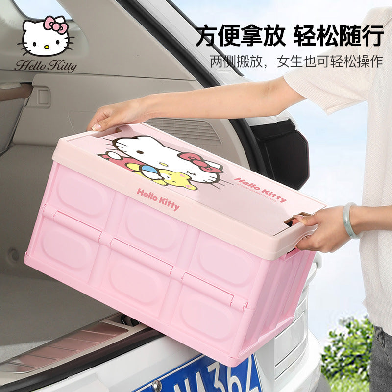 Hello Kitty co-branded car luggage organizer, car storage box, cartoon female car folding storage box