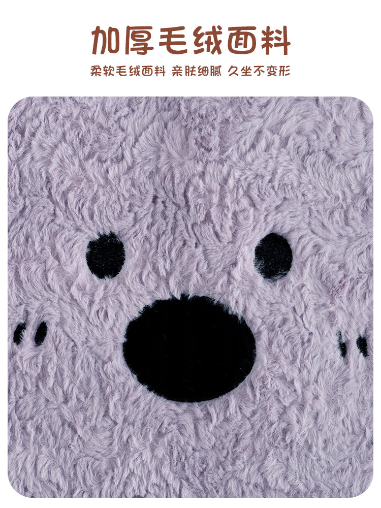 Cute winter plush car seat covers for women's car seats, 2025 new style, Western Highland style, in a condensed purple color.