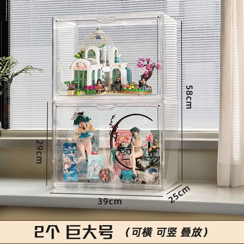 Ekran qutusu modeli əl saxlama qutusu pərdə qutusu akril Gundam ekran şkafı şəffaf Lego vitrin şkafı üçün uyğundur