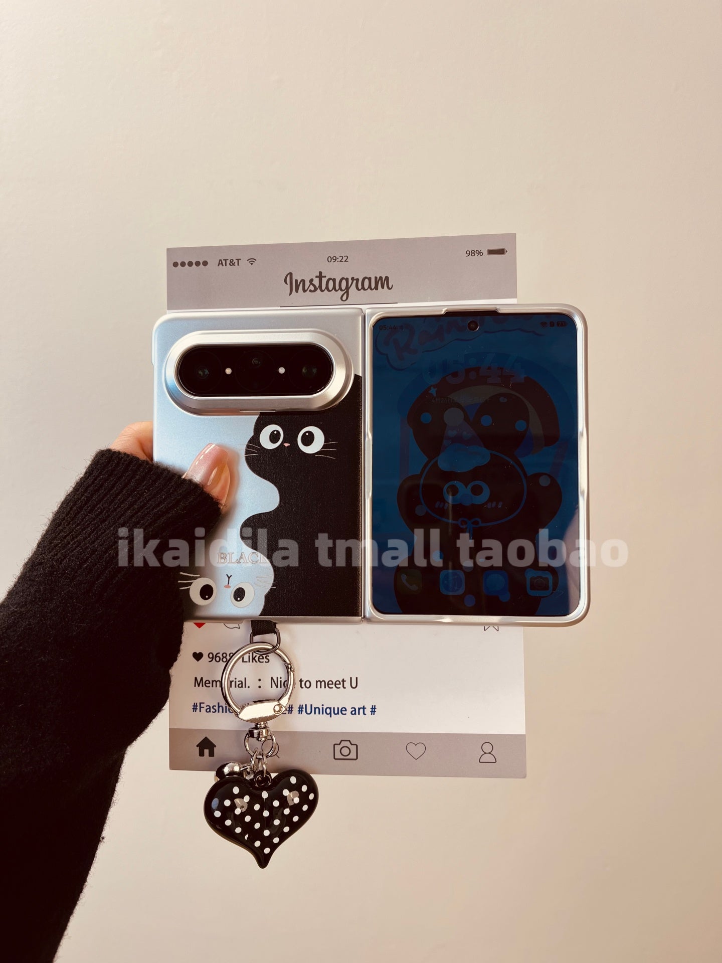 Ön çərçivə ilə Huawei puraxmax mobil telefon qutusu üçün uyğundur Purax2 böyük geniş qatlama ekranı HUAWEI cizgi filmi şəxsiyyəti qara pişik puraxmax kolleksiya versiyası asqılı elektrokaplama qoruyucu qutu ilə sevimli
