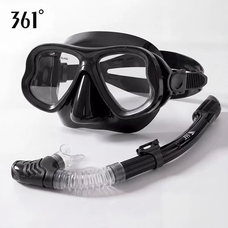 361 dərəcə snorkeling maskası sualtı tam quru dalğıc maskası nəfəs borusu ilə boğulma əleyhinə böyüklər maskası snorkeling avadanlığı