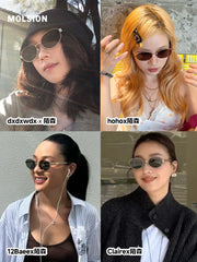 618 Böyük Satılır Mosen Qianjin Mirror 26 Yeni Günəş Eynəyi Günəşdən Qoruyucu Moda Retro Oval Günəş Eynəyi MM7005