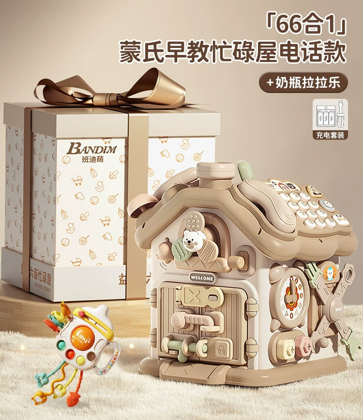 0-3 yaşlı uşaqlar üçün altıbucaqlı körpə oyuncağı, erkən uşaqlıq təhsili, Montessori səbəb-nəticə əlaqəsi, məşğul qutu, forma uyğun ev