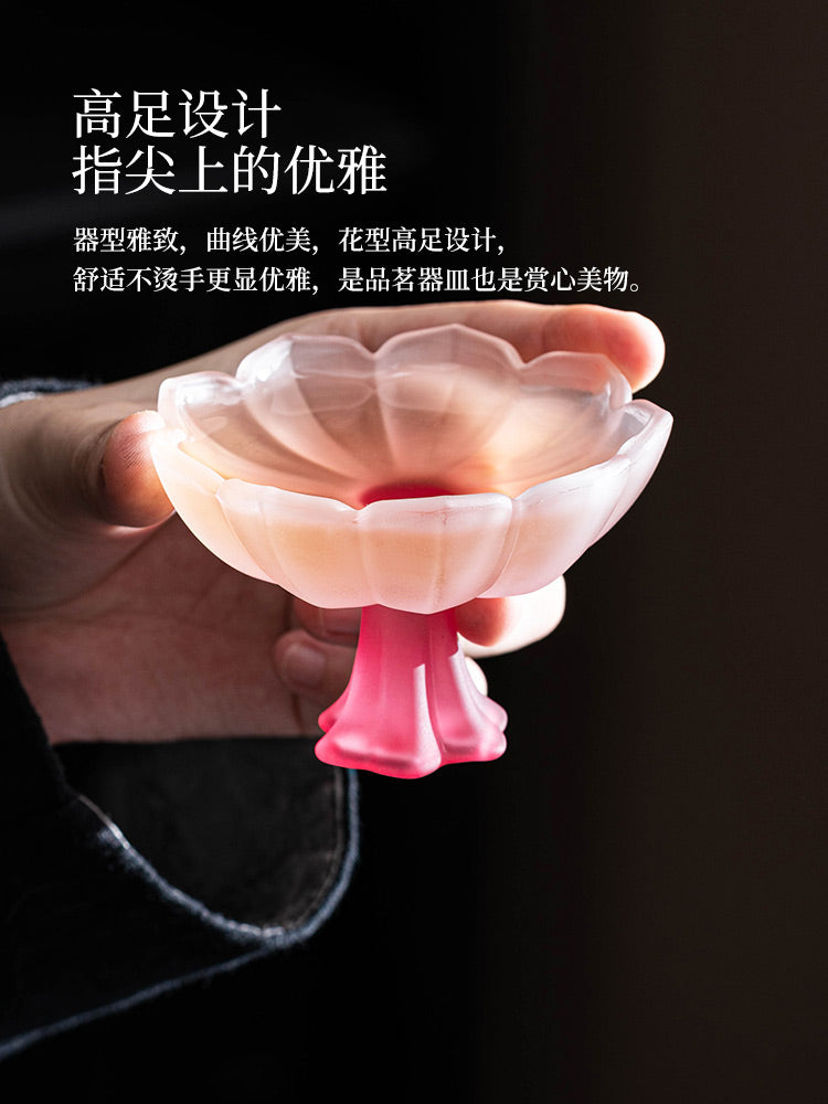 Şirli pastel qədəh, hündür şüşə çay fincanı, düyü şərabı soju fincanı, yüngül lüks, yüksək görünüş, ətirli çay stəkanı, usta fincan