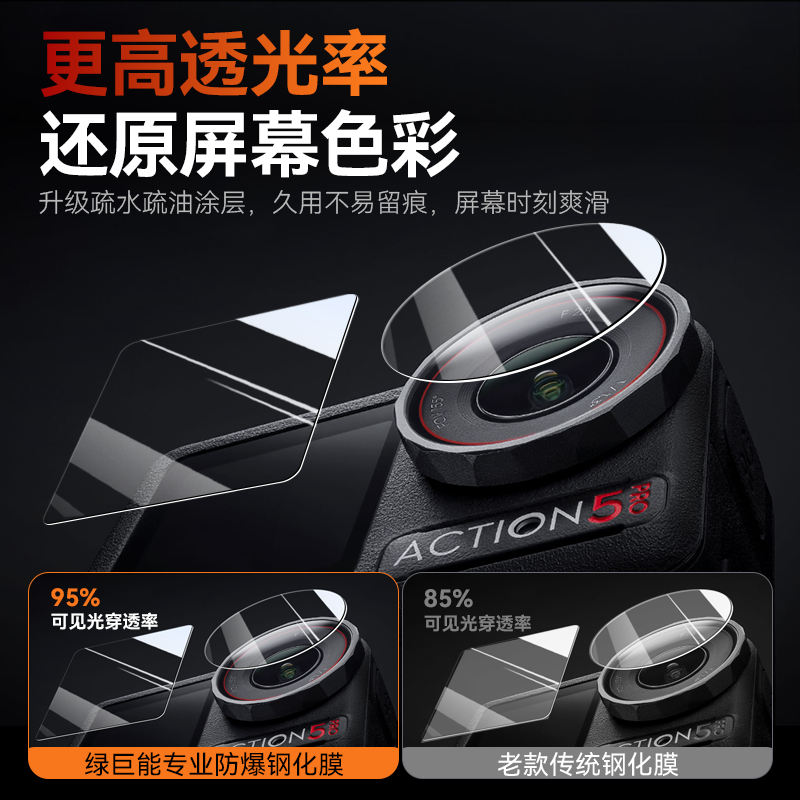Yaşıl nəhəng DJI DJI Action6 temperli film Action5 Pro Pocket3 idman kamera filmi osmo ekran qoruyucusu HD partlayışa davamlı lens filmi Action4 aksesuarları üçün istifadə edilə bilər.