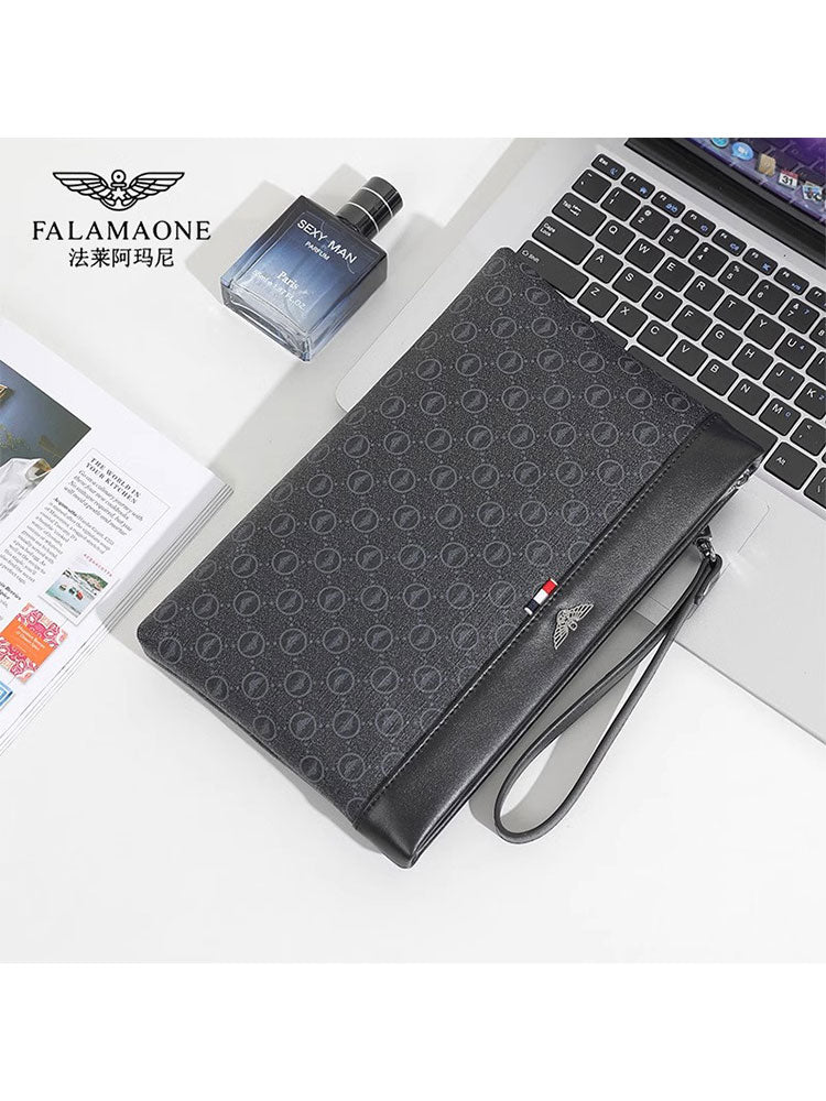 Fala Armani debriyaj çantası, yüngül və dəbdəbəli dama-dama kişilər üçün gündəlik çox yönlü debriyaj çantası, işgüzar qoltuqaltı çantası