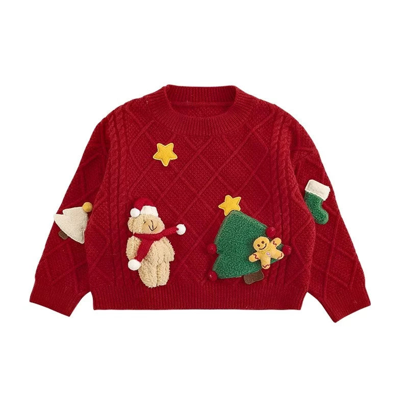 NEXT KTIS Qızlar üçün Milad Sviteri 2025 Qış Yeni Stil Trikotaj Üst Don