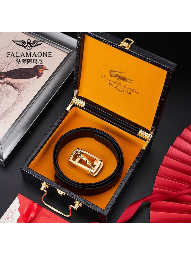 Kişilər üçün Armani Timsah Dəri Kəmər, Yüngül lehimli Avtomatik Toka, Qəşəng Gündəlik Orijinal Dəri Şalvar Kəmər, Sadə Kişi Bel Kəməri