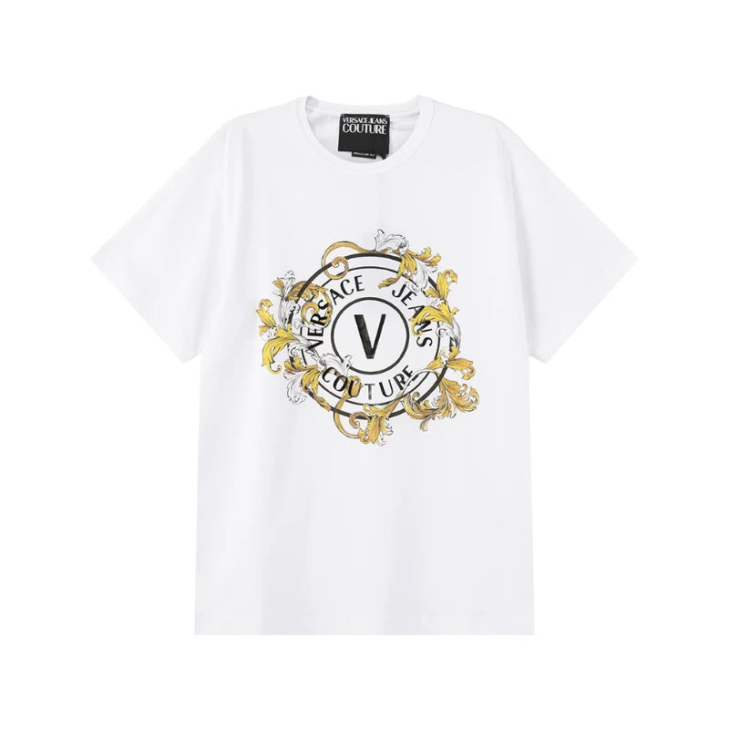 VJC Versace Yeni Kişilər üçün Pambıqdan Qısa Qollu T-Shirt 78GAHC01 CJ01C