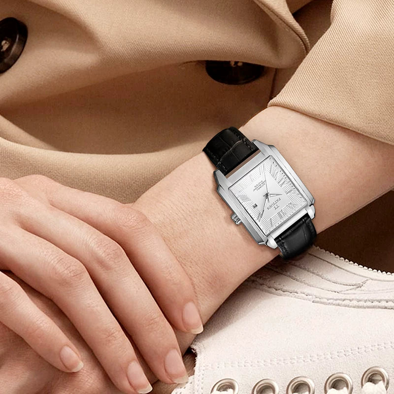 Besto kvadrat qadın saatı, dəbli və sadə mexaniki saat, suya davamlı, dəbli Yapon və Koreya üslubunda qadın saatı, kvars saat.