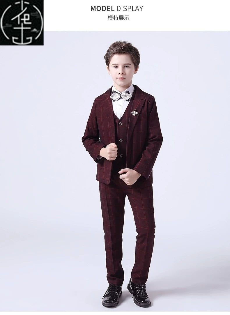 Uşaq oğlan kostyumu körpə oğlan rəsmi geyimləri gödəkçə şalvar dəsti