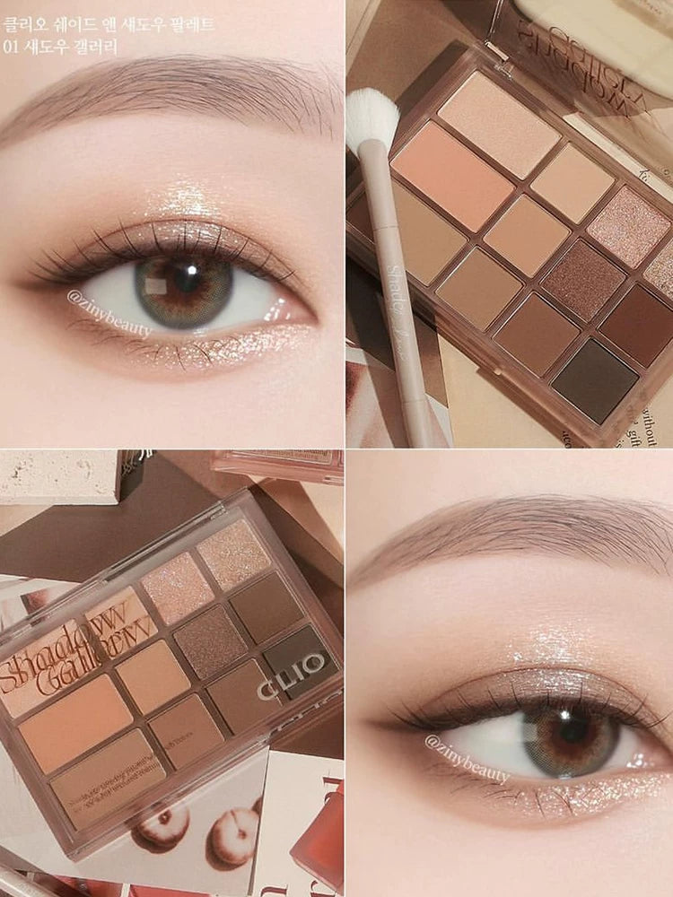 Clio Korea-nın payız/qış üçün yeni 12 rəngli göz kölgəsi palitrası, təbii torpaq tonları da daxil olmaqla, mat, parıltılı və vurğulayıcı çalarları özündə birləşdirir. (Orijinal məhsul)
