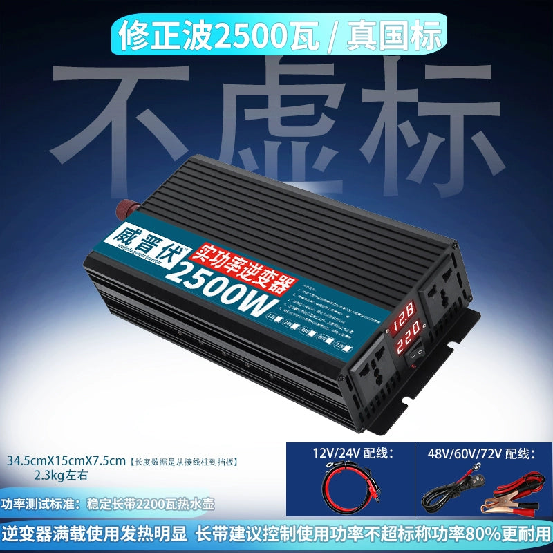 Saf Sinus Dalğası İnverteri 12v24v-dən 220V-ə qədər Avtomobilə quraşdırılmış Yüksək Güclü 48 V60v72 Neytral Əks Gərginlik