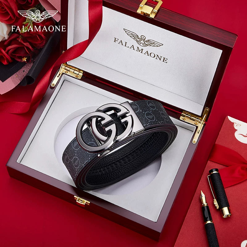 Falmani genuine leather belt for men, a practical birthday gift for husbands and stylish young men.