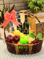 Meyvə səbəti toxunmuş əl səbəti hədiyyə səbəti kvadrat meyvə səbəti rattan meyvə səbəti meyvə qablaşdırma səbəti