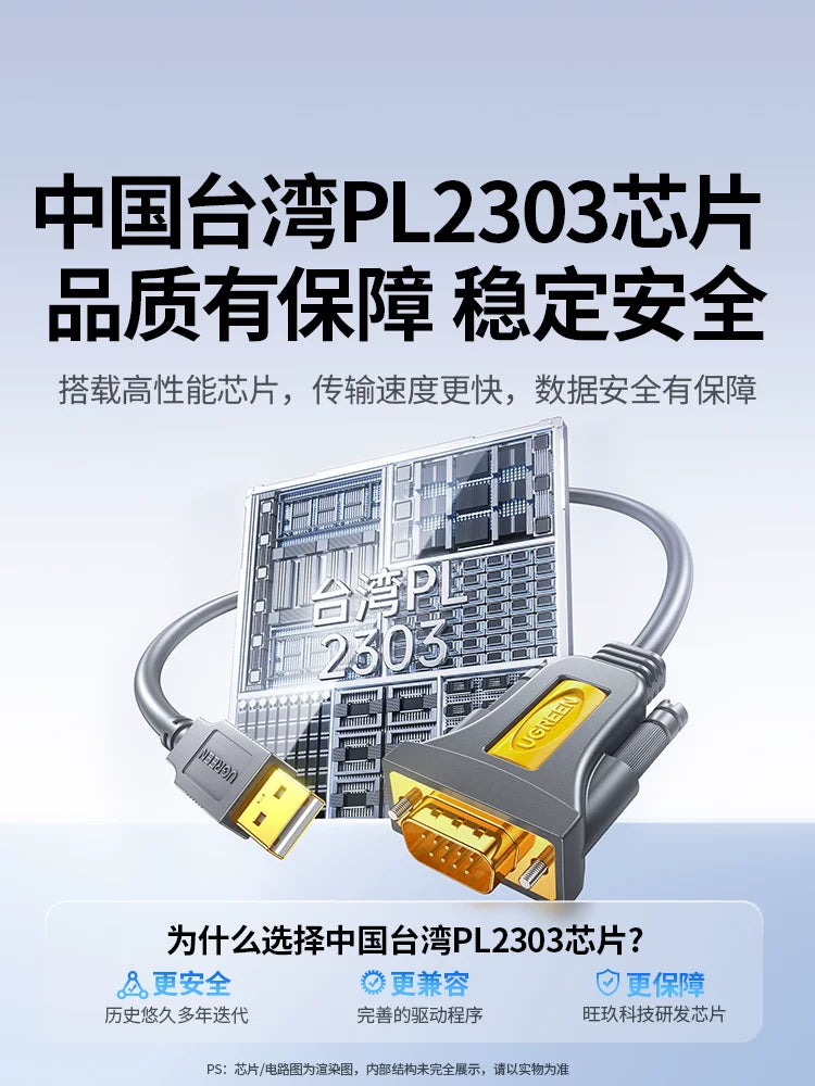 Green Alliance usb to rs232 serial kabel 9-pin doqquz pinli printer pl2303 rabitə məlumat kabeli db9 kişi qadın konnektoru sənaye dərəcəli əlaqə com adapter çevirici serial porta