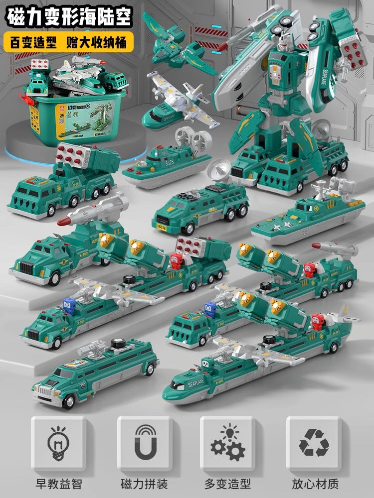 Maqnit tikinti blokları, uşaq oyuncaqları, təhsil, transformasiya, montaj, mühəndislik vasitəsi, robot, 6 yaşlı uşaqlar üçün Milad hədiyyəsi.