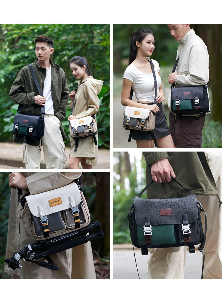 Alpheus fotoqrafiya çantası Canon r10r8 Nikon z30 Sony a7c2 Fuji ccd kamera çantası kişilər üçün çarpaz bədən çantası çiyin suya davamlı portativ messenger çantası qadınların böyük tutumlu qoruyucu saxlama çantası