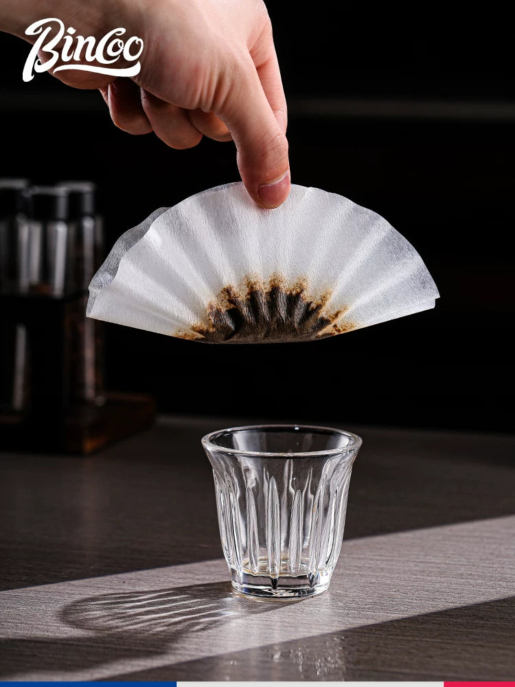 Bincoo əllə dəmlənmiş qəhvə filtr kağızı V60 tort qabı filtr kağızı asma qulaq qəhvə filtri çantası universal dəyirmi 100 ədəd