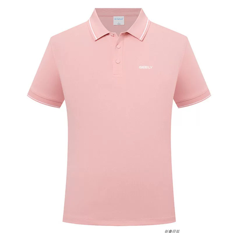 GEELY Xüsusi Loqolu 4S Mağaza İş Forması Yay Ağ Kəsikli Qısa Qollu Köynək Kişi və Qadın Polo Köynək Mədəni İş Geyimi