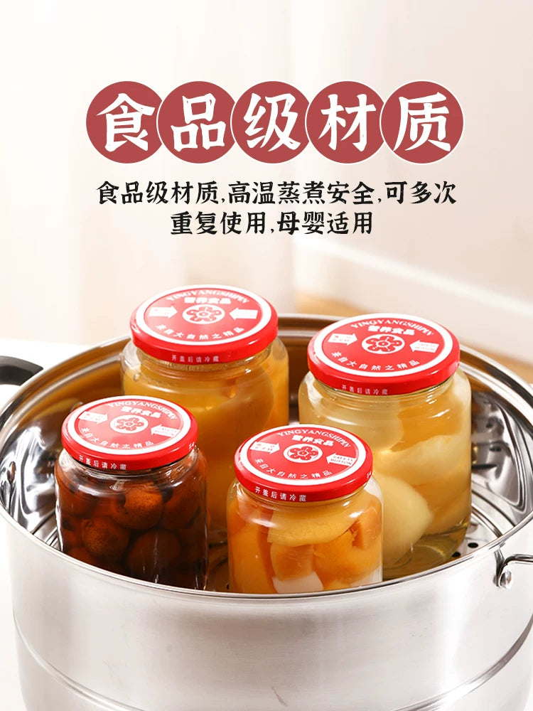 Yüksək temperatura davamlı konserv şüşəsi, qapaqlı boş şüşə, şüşə butulka, dönə bilən tomat pastası, möhürlənmiş banka, boş şüşə, qida dərəcəsi boş