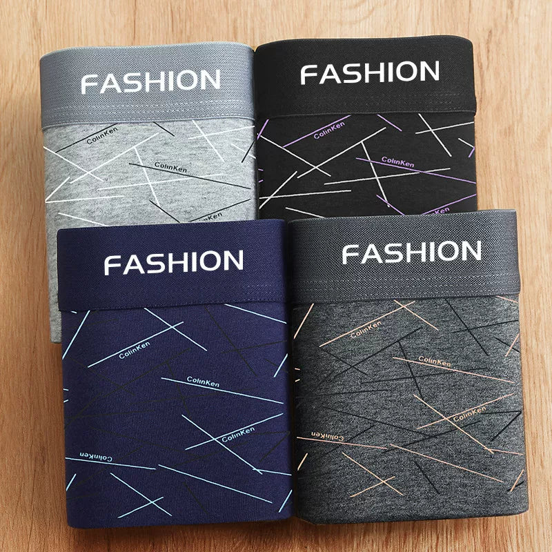 4 ədəd kişi boksçu şortları, modal təmiz pambıqdan hazırlanmış, antibakterial, nəfəs alan, dörd künclü, dəbli.