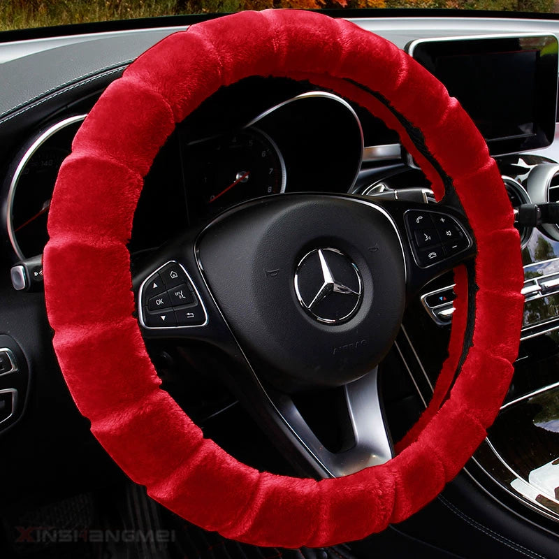 Avtomobil sükan örtüyü Qış Qısa Peluş Tutacaq Qapağı Universal Kişilər və Qadınlar Qış İsti Sürüşməz Müasir Volkswagen Lavida