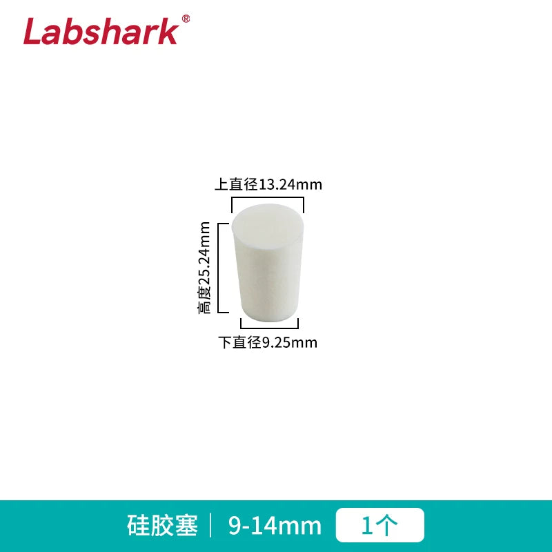 Labshark silikon tıxac dəlikli tək qum nüvəli tıxac Erlenmeyer kolbası şüşə sınaq borusu ölçülü kolba içi boş silikon tıxac 14-15-18-19-21-22-26-28-32mm yüksək temperatura davamlı turşu və qələvi laboratoriyası