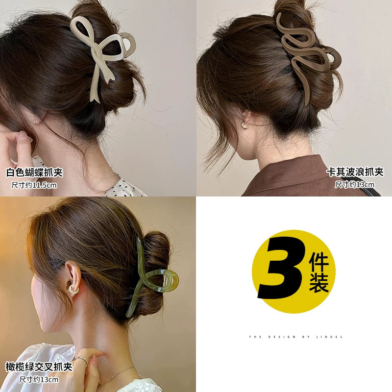 Qadın Saç Qısqacı 2025 Yeni Yüksək Uclu Buzlu Köpəkbalığı Qısqacı Başın Arxasındakı Qalın Saçlar üçün Əlavə Böyük Ölçülü Saç Qısqacı