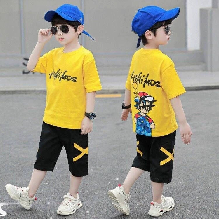 Uşaq oğlan uşaqları Körpə körpə futbolkası Şortlar Geyimlər Körpə oğlanlar