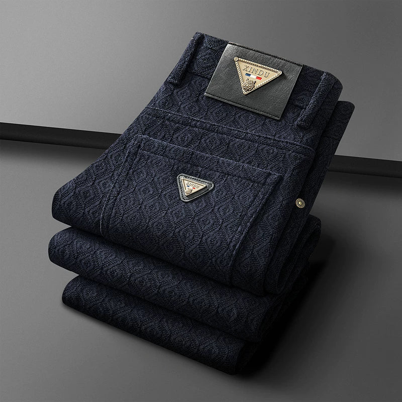 Kişilər üçün yüksək keyfiyyətli gündəlik şalvar, yeni qış modeli, 2025, yun astarlı və qalınlaşdırılmış, orta yaşlı kişilər üçün isti, klassik stil.