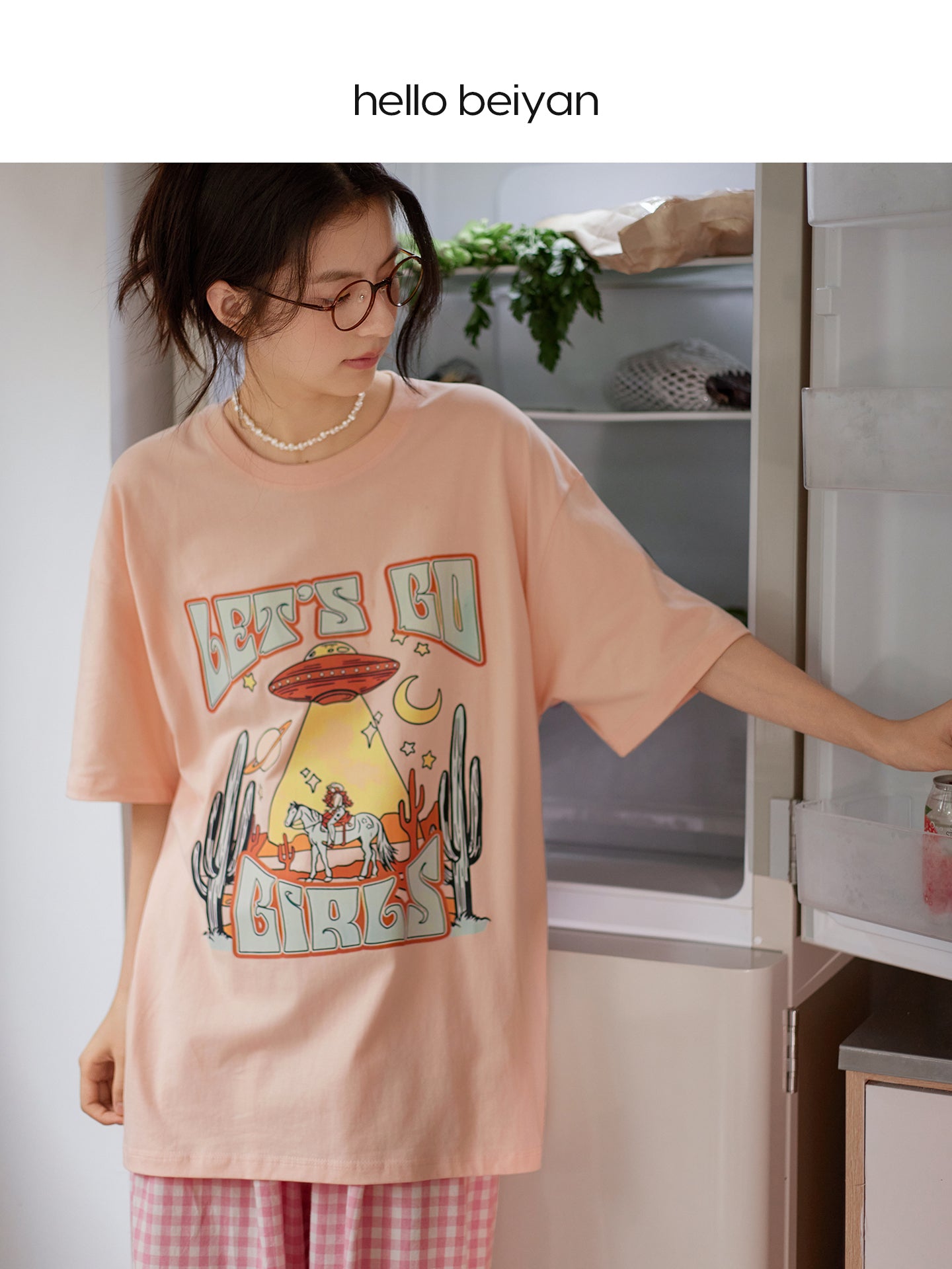 Beiyan pijama qadın yay qısaqol geniş palıd şalvar şirin və dəbli qız üçün rahat ev geyimi