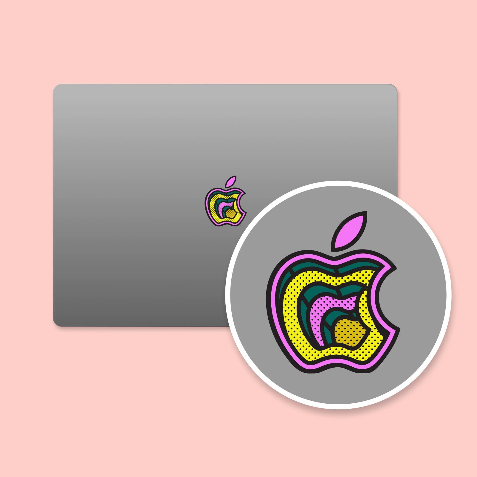 SkinAT notebook MacBook Neo filmi, MacBook Air13 kreativ loqo stikeri, kreativ göy qurşağı Pro14 loqosu stikeri, Apple loqosu stikeri, yapışqan qalmayıb üçün uyğundur.