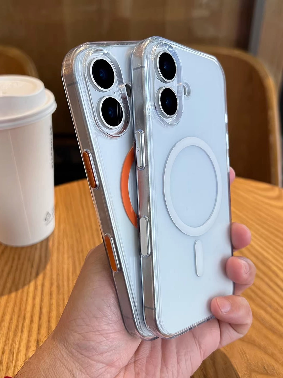 Ai kamera düyməsi hər şey daxil olmaqla Apple 17 mobil telefon qutusu iPhone17promax maqnit doldurma yumşaq rezin qoruyucu örtük 16ProMax düşməyə qarşı 15Pro sadə şaxtalı şəffaf lent dəliyi