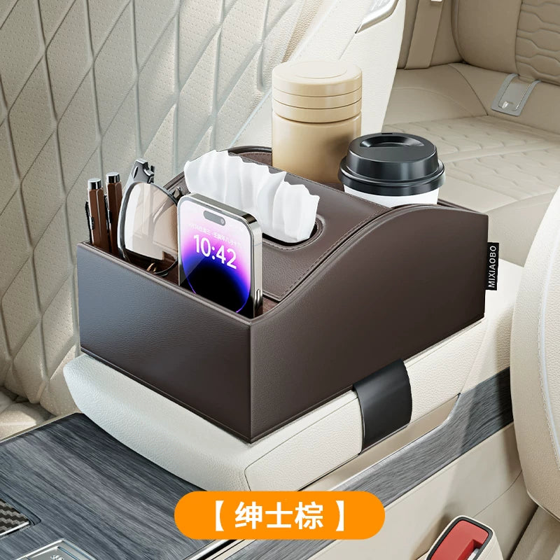 Avtomobil qoltuqaltı saxlama qutusu, çoxfunksiyalı avtomobil salfet qutusu, stəkan tutacağı, daxili saxlama üçün yaradıcı salfet qutusu