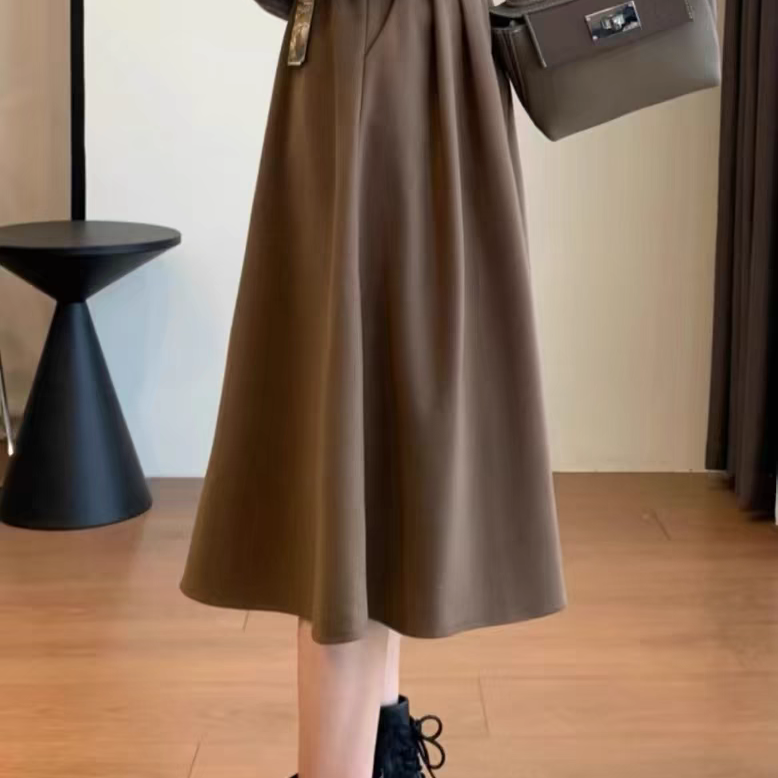 0002 Canlı Yayım Eksklüziv Linki: Qadınlar üçün Payız/Qış Yeni Armud Formalı Yüksək Belli, Arıqladıcı Elastik Bel Qırışlı Ətək