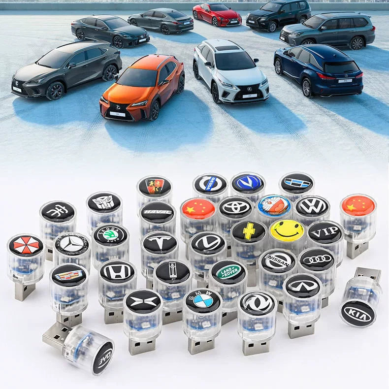 Avtomobilin ətraf işıqlandırması, simsiz USB avtomobil salonu üçün LED nəfəs alan işıq, dekorativ yeddi rəngli gecə işığı.