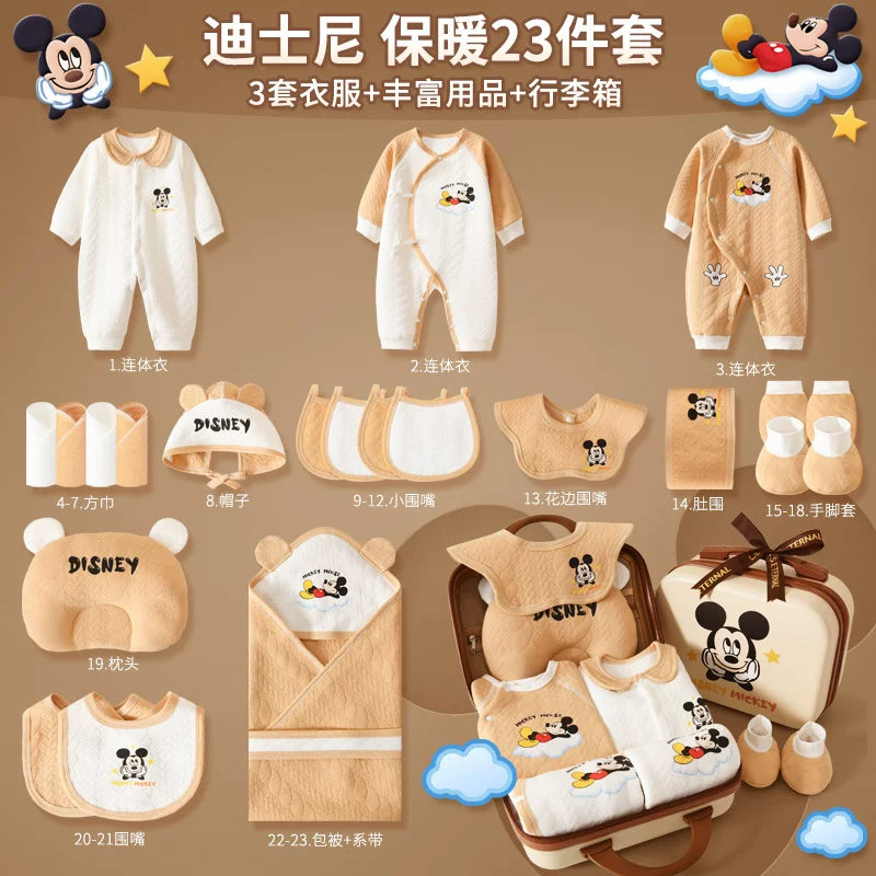 Disney təmiz pambıqdan hazırlanmış payız və qış üçün hədiyyə geyim dəsti, yeni doğulmuş körpələr, körpələr və bir aydan yuxarı körpələr üçün.