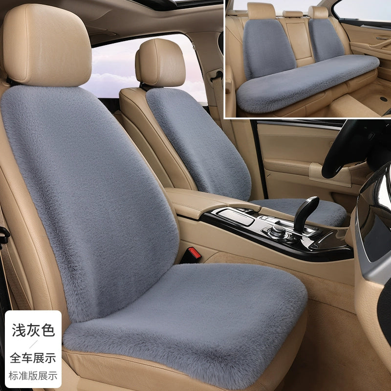 Avtomobil Oturacaq Yastığı Qış Doldurulmuş İstilik Texniki Qalınlaşmış Tək Oturacaq Arxa Sıra Sürüşməyən Tək Parça Üç Parçalı Dəst Neytral Yün Yastıq Dovşan Xəzi İmitasiya