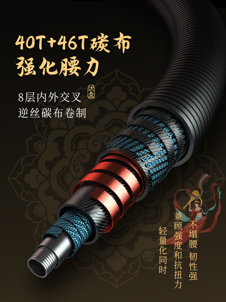 Woding Dynasty Series Tang Balıq Çubuğu Əl Çubuğu Ultra Yüngül Ultra Sərt Yüngül Kompleks Çubuq Platformalı Balıqçı Çubuğu Vəhşi Balıq Ovucu Sazan və Xaç Sazan Çubuğu