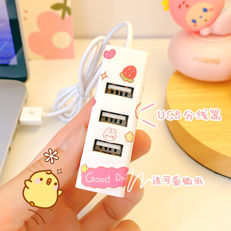 Sevimli usb genişləndirici splitter 3.0 interfeysi genişləndirici dok dok stansiyası rozetkası çox başlı tipc notebook 2.0 kompüter mərkəzi çox interfeysli xarici siçan klaviaturası U USB flash sürücüsünün genişləndirilməsi dok stansiyası
