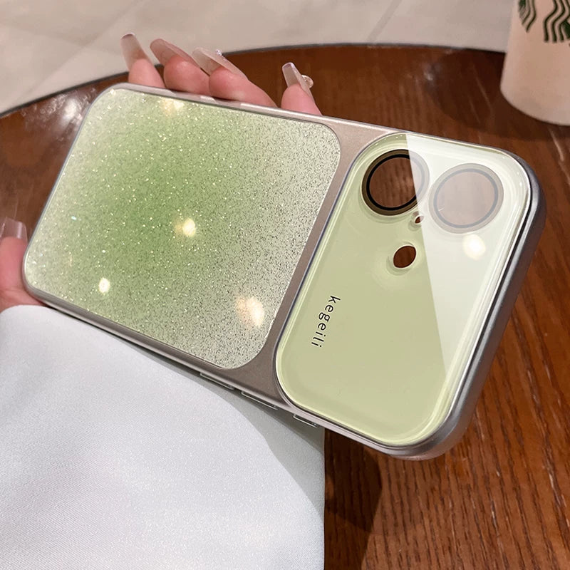 Apple 17promax mobil telefon qutusu üçün uyğundur, yeni iphone16pro ikincidən 17-yə qədər böyük pəncərə kamerası açarı hər şey daxil olmaqla 15 ləkələnmiş gradient parıltısı 14:00 yüksək səviyyəli niş yüngül lüks qadın gözəl görünüşlü qutu