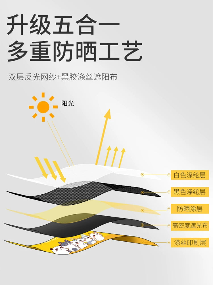 Car window blinds, sun protection, thermal insulation, window nets, anti-mosquito, magnetic, suitable for children, removable car blinds.