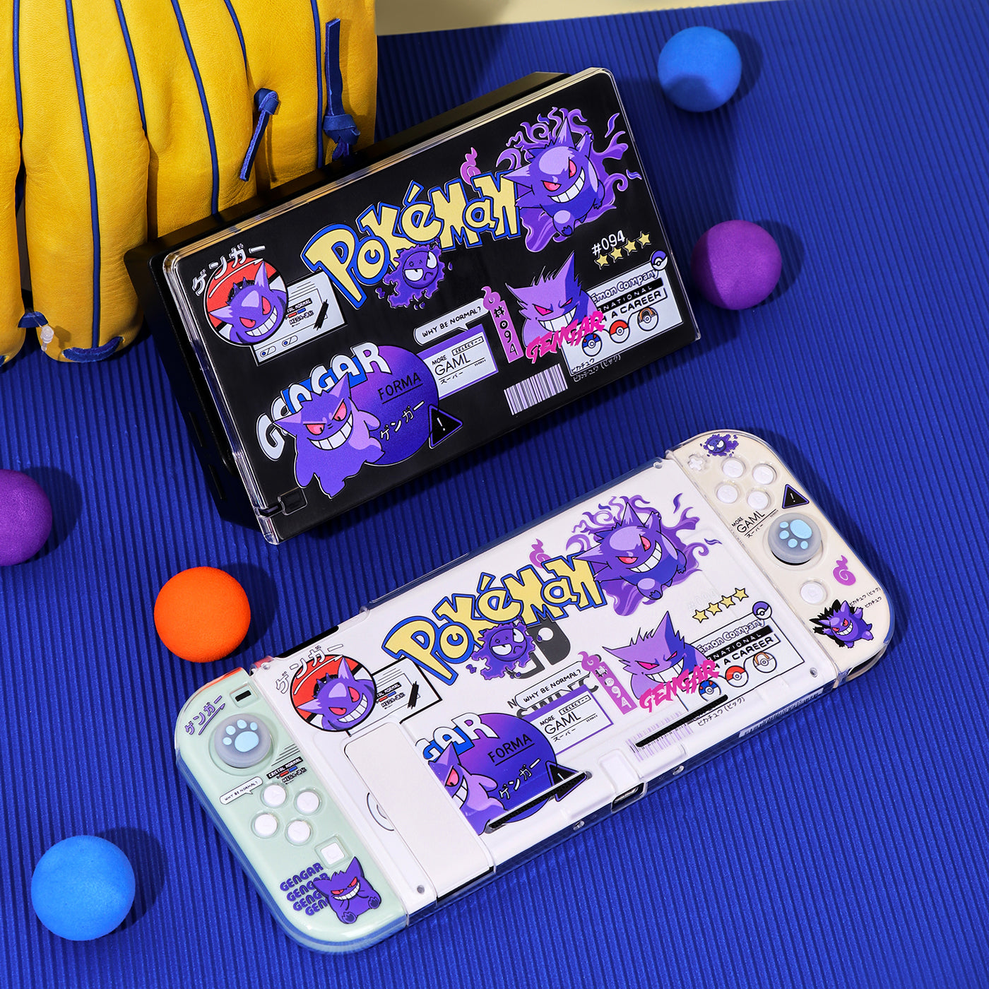 switch2 qoruyucu qutu OLED şəffaf qutu ns batareyanın ömrünü birləşdirə bilən baza split silikon qoruyucu qutu anime Gengar