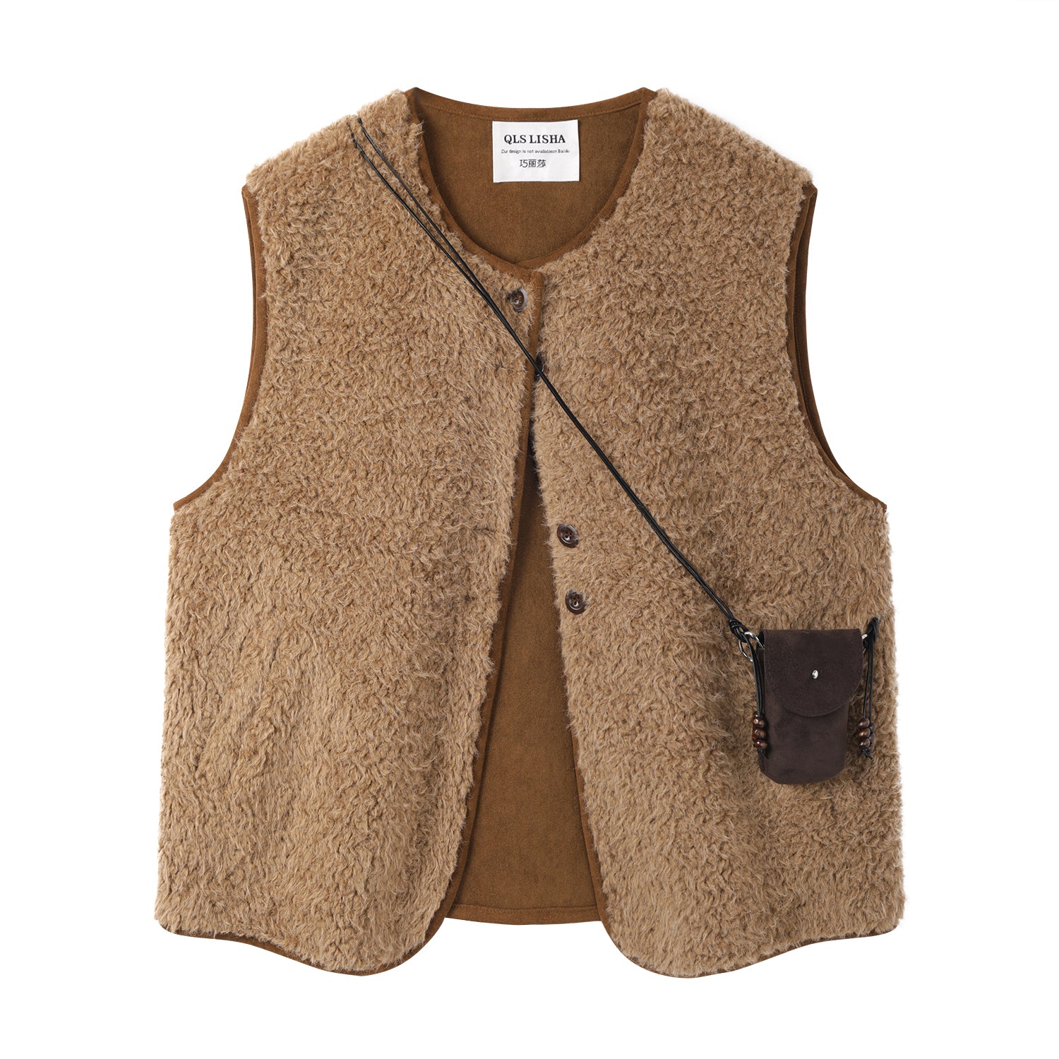 Cholisa Lambswool Koreya üslubunda qadınlar üçün laylı jilet, 2026 Yeni üslub, payız və qış üçün qalın və isti